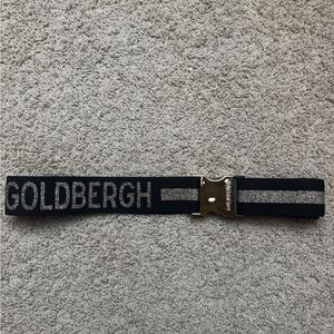 Goldbergh Ski Belt Logo Black and Gold Metallic for Ski Pants, Jacket, ski suit